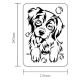 Globleland Plastic Drawing Painting Stencils Templates, for Painting on Scrapbook Fabric Tiles Floor Furniture Wood, Rectangle, Dog Pattern, 29.7x21cm