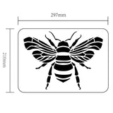 Globleland Plastic Drawing Painting Stencils Templates, for Painting on Scrapbook Fabric Tiles Floor Furniture Wood, Rectangle, Bees Pattern, 29.7x21cm