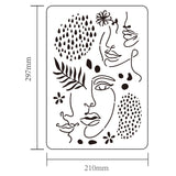 Globleland Plastic Drawing Painting Stencils Templates, for Painting on Scrapbook Fabric Tiles Floor Furniture Wood, Rectangle, Face Pattern, 29.7x21cm