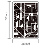 Globleland Plastic Drawing Painting Stencils Templates, for Painting on Scrapbook Fabric Tiles Floor Furniture Wood, Rectangle, Geometric Pattern, 29.7x21cm