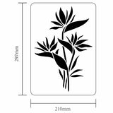 Globleland Plastic Drawing Painting Stencils Templates, for Painting on Scrapbook Fabric Tiles Floor Furniture Wood, Rectangle, Plants Pattern, 29.7x21cm