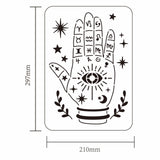 Globleland Plastic Drawing Painting Stencils Templates, for Painting on Scrapbook Fabric Tiles Floor Furniture Wood, Rectangle, Palm Pattern, 29.7x21cm