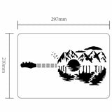 Globleland Plastic Drawing Painting Stencils Templates, for Painting on Scrapbook Fabric Tiles Floor Furniture Wood, Rectangle, Musical Instruments Pattern, 29.7x21cm