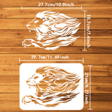 Globleland Plastic Drawing Painting Stencils Templates, for Painting on Scrapbook Fabric Tiles Floor Furniture Wood, Rectangle, Lion Pattern, 29.7x21cm