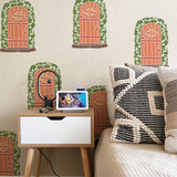 Globleland Plastic Drawing Painting Stencils Templates, for Painting on Scrapbook Fabric Tiles Floor Furniture Wood, Rectangle, Door Pattern, 29.7x21cm
