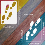 Globleland Plastic Drawing Painting Stencils Templates, for Painting on Scrapbook Fabric Tiles Floor Furniture Wood, Rectangle, Footprint Pattern, 29.7x21cm