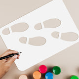 Globleland Plastic Drawing Painting Stencils Templates, for Painting on Scrapbook Fabric Tiles Floor Furniture Wood, Rectangle, Footprint Pattern, 29.7x21cm