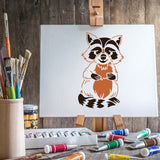 Globleland Plastic Drawing Painting Stencils Templates, for Painting on Scrapbook Fabric Tiles Floor Furniture Wood, Rectangle, Raccoon Pattern, 29.7x21cm