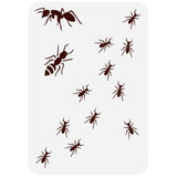 Globleland Plastic Drawing Painting Stencils Templates, for Painting on Scrapbook Fabric Tiles Floor Furniture Wood, Rectangle, Ant Pattern, 29.7x21cm