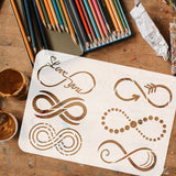 Globleland Plastic Drawing Painting Stencils Templates, for Painting on Scrapbook Fabric Tiles Floor Furniture Wood, Rectangle, Infinity Pattern, 29.7x21cm