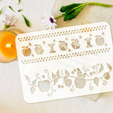 Globleland Plastic Drawing Painting Stencils Templates, for Painting on Scrapbook Fabric Tiles Floor Furniture Wood, Rectangle, Apple Pattern, 29.7x21cm