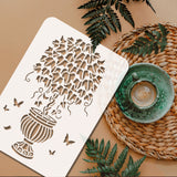 Globleland Plastic Drawing Painting Stencils Templates, for Painting on Scrapbook Fabric Tiles Floor Furniture Wood, Rectangle, Tree Pattern, 29.7x21cm