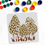 Globleland PET Hollow Out Drawing Painting Stencils, for DIY Scrapbook, Photo Album, Mushroom Pattern, 300x300mm