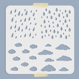 Globleland PET Hollow Out Drawing Painting Stencils, for DIY Scrapbook, Photo Album, Rain Pattern, 300x300mm