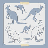 Globleland PET Hollow Out Drawing Painting Stencils, for DIY Scrapbook, Photo Album, Kangaroo Pattern, 300x300mm