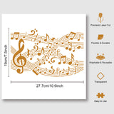 Globleland PET Hollow Out Drawing Painting Stencils, for DIY Scrapbook, Photo Album, Musical Note Pattern, 210x297mm