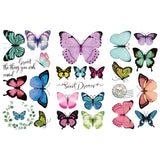 Globleland 3 Sheets 3 Styles PVC Waterproof Decorative Stickers, Self Adhesive Decals for Furniture Decoration, Butterfly Farm, 300x150mm, 1 sheet/style