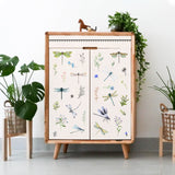 Globleland 3 Sheets 3 Styles PVC Waterproof Decorative Stickers, Self Adhesive Decals for Furniture Decoration, Dragonfly Pattern, 300x150mm, 1 sheet/style