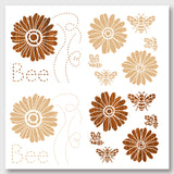 Globleland 2Pcs 2 Styles PET Hollow Out Drawing Painting Stencils, for DIY Scrapbook, Photo Album, Flower Pattern, 300x300mm, 1pc/style