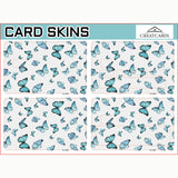 Globleland PVC Plastic Waterproof Card Stickers, Self-adhesion Card Skin for Bank Card Decor, Rectangle, Butterfly Pattern, 186.3x137.3mm