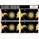 Globleland PVC Plastic Waterproof Card Stickers, Self-adhesion Card Skin for Bank Card Decor, Rectangle, Sun Pattern, 186.3x137.3mm