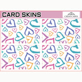 Globleland PVC Plastic Waterproof Card Stickers, Self-adhesion Card Skin for Bank Card Decor, Rectangle, Heart Pattern, 186.3x137.3mm