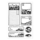 Globleland Custom PVC Plastic Clear Stamps, for DIY Scrapbooking, Photo Album Decorative, Cards Making, Mountain, 160x110x3mm