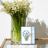 Globleland Custom PVC Plastic Clear Stamps, for DIY Scrapbooking, Photo Album Decorative, Cards Making, Flower, 160x110x3mm