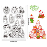 Globleland Custom PVC Plastic Clear Stamps, for DIY Scrapbooking, Photo Album Decorative, Cards Making, Cat Shape, 160x110x3mm