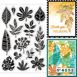 Globleland Custom PVC Plastic Clear Stamps, for DIY Scrapbooking, Photo Album Decorative, Cards Making, Leaf, 160x110x3mm