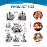 Globleland Custom PVC Plastic Clear Stamps, for DIY Scrapbooking, Photo Album Decorative, Cards Making, Sailboat, 160x110x3mm