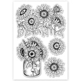 Globleland Custom PVC Plastic Clear Stamps, for DIY Scrapbooking, Photo Album Decorative, Cards Making, Flower, 160x110x3mm