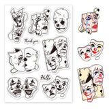 Globleland Custom PVC Plastic Clear Stamps, for DIY Scrapbooking, Photo Album Decorative, Cards Making, Face Theme, 160x110x3mm