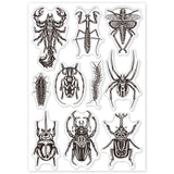 Globleland Custom PVC Plastic Clear Stamps, for DIY Scrapbooking, Photo Album Decorative, Cards Making, Insects, 160x110x3mm