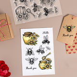 Globleland Custom PVC Plastic Clear Stamps, for DIY Scrapbooking, Photo Album Decorative, Cards Making, Bees, 160x110x3mm