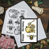 Globleland Custom PVC Plastic Clear Stamps, for DIY Scrapbooking, Photo Album Decorative, Cards Making, Bees, 160x110x3mm