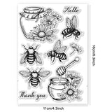 Globleland Custom PVC Plastic Clear Stamps, for DIY Scrapbooking, Photo Album Decorative, Cards Making, Bees, 160x110x3mm