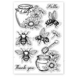 Globleland Custom PVC Plastic Clear Stamps, for DIY Scrapbooking, Photo Album Decorative, Cards Making, Bees, 160x110x3mm