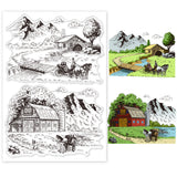 Globleland Custom PVC Plastic Clear Stamps, for DIY Scrapbooking, Photo Album Decorative, Cards Making, House, 160x110x3mm