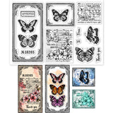 Globleland Custom PVC Plastic Clear Stamps, for DIY Scrapbooking, Photo Album Decorative, Cards Making, Butterfly, 160x110x3mm