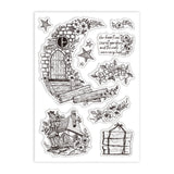 Globleland Custom PVC Plastic Clear Stamps, for DIY Scrapbooking, Photo Album Decorative, Cards Making, House, 160x110x3mm