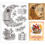 Globleland Custom PVC Plastic Clear Stamps, for DIY Scrapbooking, Photo Album Decorative, Cards Making, House, 160x110x3mm