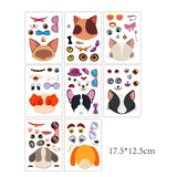 Globleland 48 Sheets 8 Styles Paper Make a Face Stickers, Make Your Own Self Adhesive Funny Decals, for Kid Art Craft, Animal Pattern, 175x125mm, 6 sheets/style