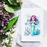 Globleland PVC Sakura Stamp, for DIY Scrapbooking, Mermaid, 100x100mm