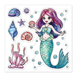 Globleland PVC Sakura Stamp, for DIY Scrapbooking, Mermaid, 100x100mm