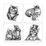 Cat Shape PVC Stamp, 4Pcs/Set