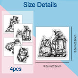 Cat Shape PVC Stamp, 4Pcs/Set