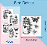 Insects PVC Stamp, 4Pcs/Set