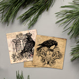 Raven PVC Stamp, 4Pcs/Set