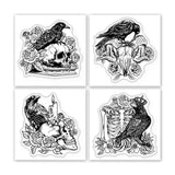 Raven PVC Stamp, 4Pcs/Set